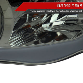 Spec D Projector Halo Headlights w/ LED Bar (Smoke): Dodge Ram 2002 - 2005