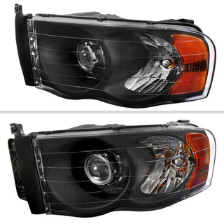 Spec D Projector Halo Headlights (Black): Dodge Ram 2002 - 2005