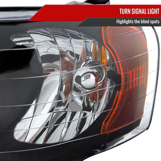 Spec D Projector Halo Headlights (Black): Dodge Ram 2002 - 2005