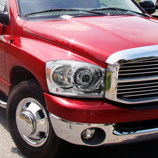 Spec D Projector Halo Headlights (Chrome): Dodge Ram 2006 - 2008