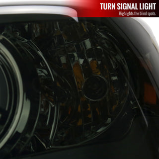 Spec D Projector Halo Quad Headlights w/ LED Bar (Smoke): Dodge Ram 2006 - 2008