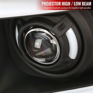 Spec D Projector Halo Headlights w/ LED Bar (Black): Dodge Ram 2006 - 2008