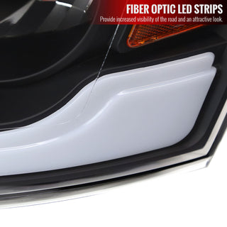 Spec D Projector Halo Headlights w/ LED Bar (Black): Dodge Ram 2006 - 2008