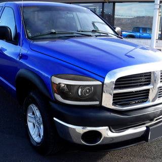Spec D Projector Halo Headlights w/ LED Bar (Black): Dodge Ram 2006 - 2008