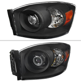 Spec D Projector Halo Headlights (Black): Dodge Ram 2006 - 2008