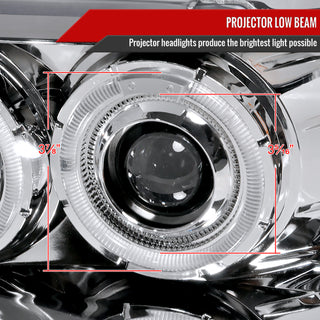 Spec D Projector Halo Headlights (Chrome): Jeep Grand Cherokee 1993 - 1996