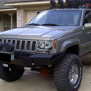 Spec D Projector Halo Headlights (Chrome): Jeep Grand Cherokee 1993 - 1996