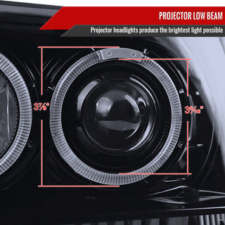 Spec D Projector Halo Headlights (Smoke): Jeep Grand Cherokee 1993 - 1996