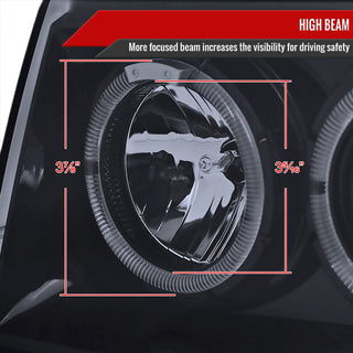 Spec D Projector Halo Headlights (Smoke): Jeep Grand Cherokee 1993 - 1996