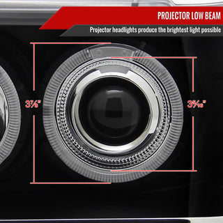 Spec D Projector Halo Headlights (Black): Jeep Grand Cherokee 1993 - 1996