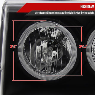 Spec D Projector Halo Headlights (Black): Jeep Grand Cherokee 1993 - 1996