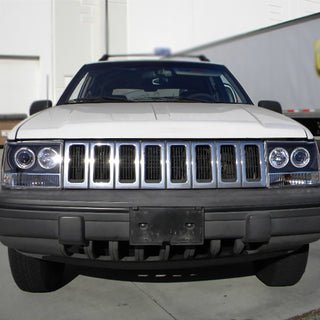 Spec D Projector Halo Headlights (Black): Jeep Grand Cherokee 1993 - 1996