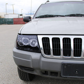 Spec D Projector Halo Headlights (Smoke): Jeep Grand Cherokee 1999 - 2004