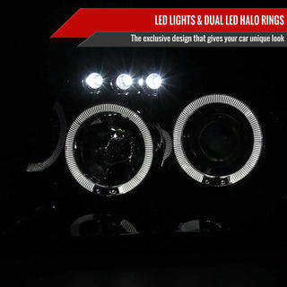 Spec D Projector Halo Headlights (Smoke): Jeep Grand Cherokee 1999 - 2004