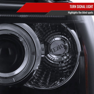 Spec D Projector Halo Headlights (Smoke): Jeep Grand Cherokee 1999 - 2004