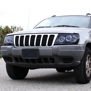 Spec D Projector Halo Headlights (Smoke): Jeep Grand Cherokee 1999 - 2004