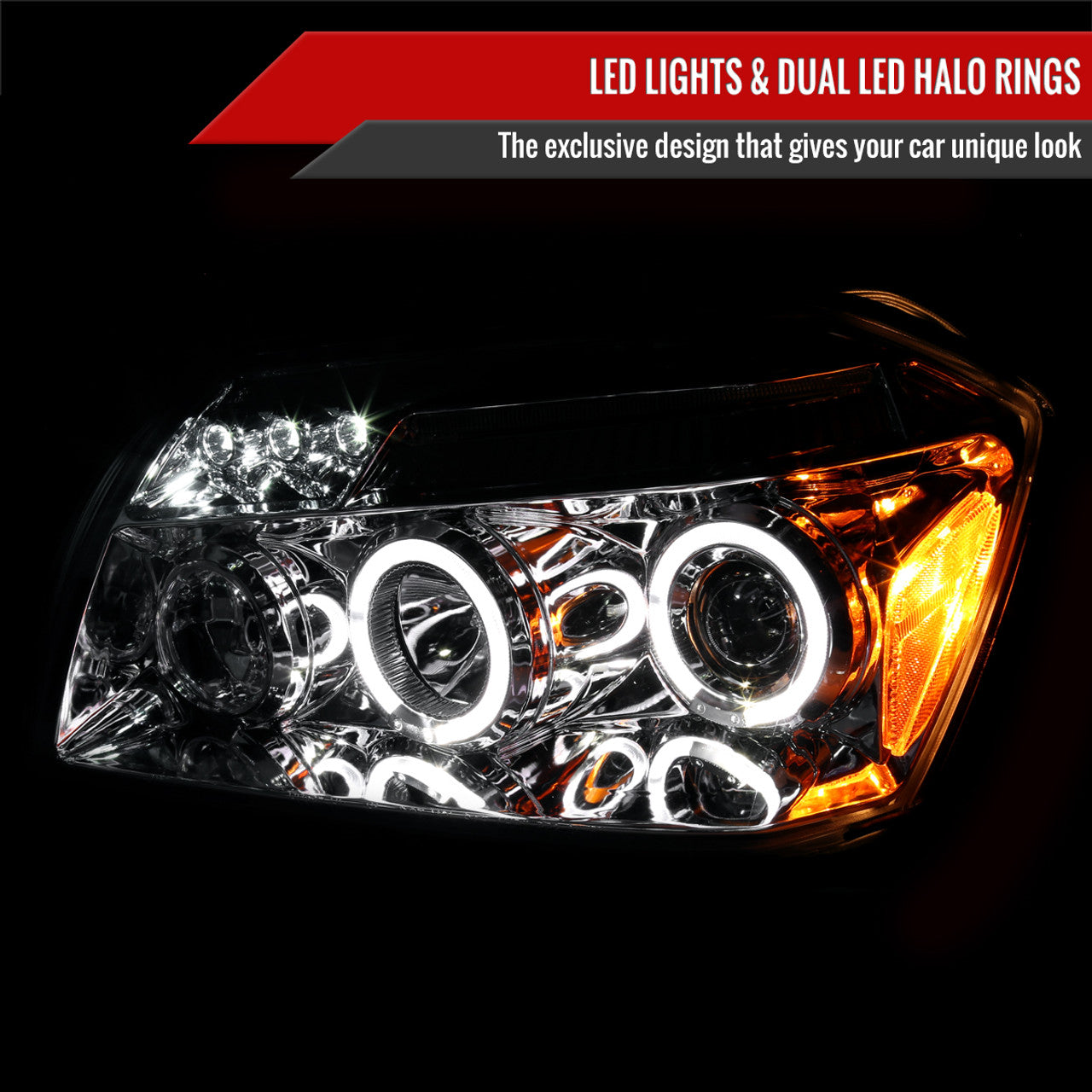 Spec D LED Projector Headlights (Chrome): Dodge Magnum 2005 - 2007