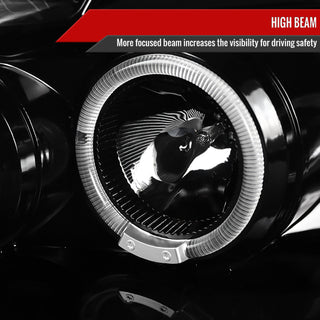 Spec D Projector Halo Headlights (Glossy Black): Dodge Magnum 2005 - 2007