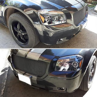 Spec D Projector Halo Headlights (Glossy Black): Dodge Magnum 2005 - 2007