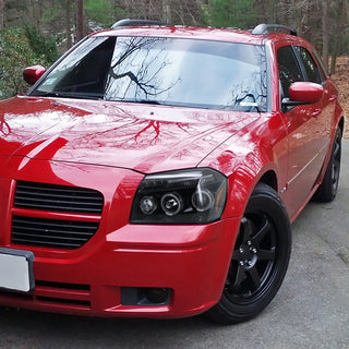 Spec D Projector Halo Headlights (Glossy Black): Dodge Magnum 2005 - 2007