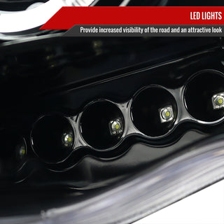 Spec D Projector Halo Headlights (Glossy Black): Dodge Ram 2002 - 2005