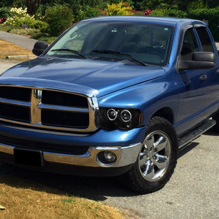 Spec D Projector Halo Headlights (Glossy Black): Dodge Ram 2002 - 2005