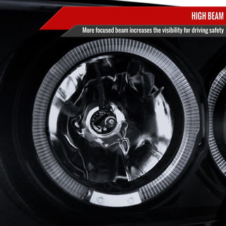 Spec D Projector Halo Headlights (Smoke): Dodge Ram 2002 - 2005