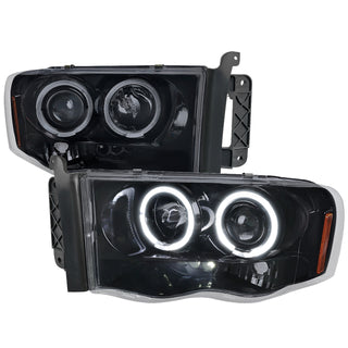 Spec D Projector Halo Headlights (Smoke): Dodge Ram 2002 - 2005