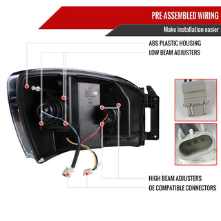 Spec D LED Projector Headlights (Chrome): Dodge Ram 2006 - 2008