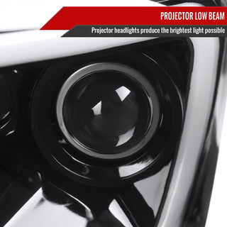 Spec D LED Projector Headlights (Glossy Black): Dodge Ram 2006 - 2008