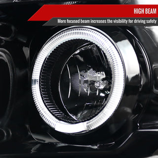 Spec D Projector Halo Headlights (Glossy Black): Dodge Ram 2006 - 2008