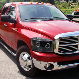 Spec D Projector Halo Headlights (Glossy Black): Dodge Ram 2006 - 2008