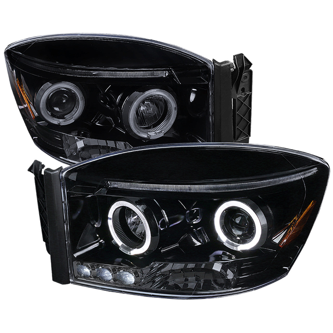 Spec D Projector Halo Headlights (Smoke): Dodge Ram 2006 - 2009