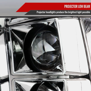 Spec D Projector Headlights w/ Light Bar (Chrome): Dodge Ram 2009 - 2018
