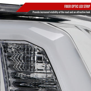 Spec D Projector Headlights w/ Light Bar (Chrome): Dodge Ram 2009 - 2018