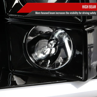 Spec D Projector Headlights w/ Light Bar (Glossy Black): Dodge Ram 2009 - 2018