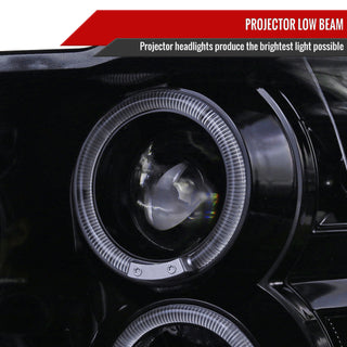 Spec D Projector Halo Headlights (Smoke): Dodge Ram 2009 - 2018