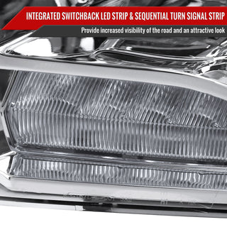 Spec D Projector Halo Headlights (Chrome w/ Sequential Turn Signal): Dodge Ram 2009 - 2018