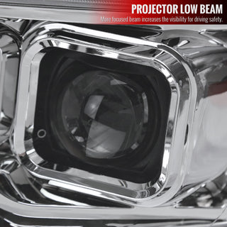 Spec D Projector Halo Headlights (Chrome w/ LED Sequential Signal): Dodge Ram 2009 - 2018