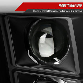 Spec D Projector Headlights w/ Light Bar (Matte Black): Dodge Ram 2009 - 2018