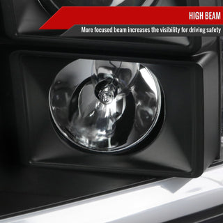 Spec D Projector Headlights w/ Light Bar (Matte Black): Dodge Ram 2009 - 2018
