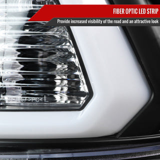 Spec D Projector Headlights w/ Light Bar (Matte Black): Dodge Ram 2009 - 2018