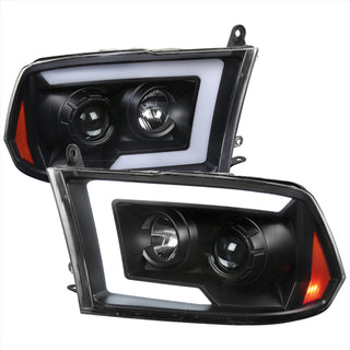 Spec D Projector Halo Headlights w/ Sequential Turn Signal (Black): Dodge Ram 2009 - 2018