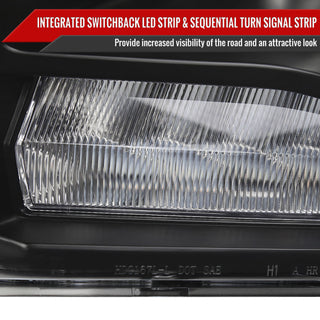 Spec D Projector Halo Headlights (Black w/ Sequential Turn Signal): Dodge Ram 2009 - 2018