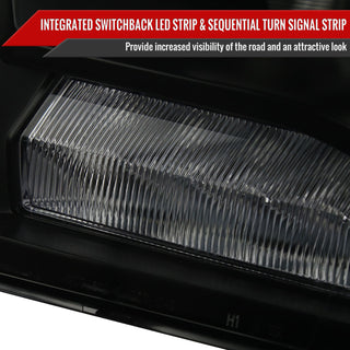 Spec D Projector Halo Headlights (Smoke w/ Sequential Turn Signal): Dodge Ram 2009 - 2018