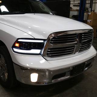 Spec D Projector Halo Headlights (Smoke w/ LED Sequential Signal): Dodge Ram 2009 - 2018