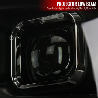 Spec D Projector Halo Headlights (Smoke w/ LED Sequential Signal): Dodge Ram 2009 - 2018