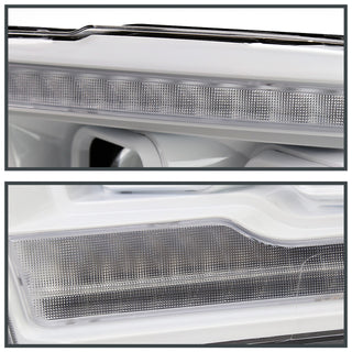 Spec D Projector Halo Headlights w/ LED Bar (White): Dodge Ram 2009 - 2018