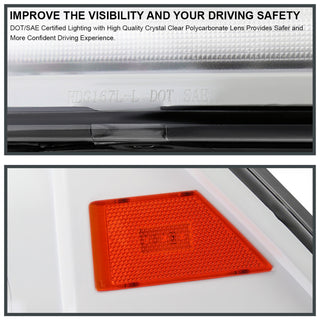 Spec D Projector Halo Headlights w/ LED Bar (White): Dodge Ram 2009 - 2018