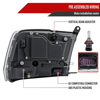 Spec D Projector Halo Headlights w/ LED Bar (Chrome): Ram 2013 - 2018